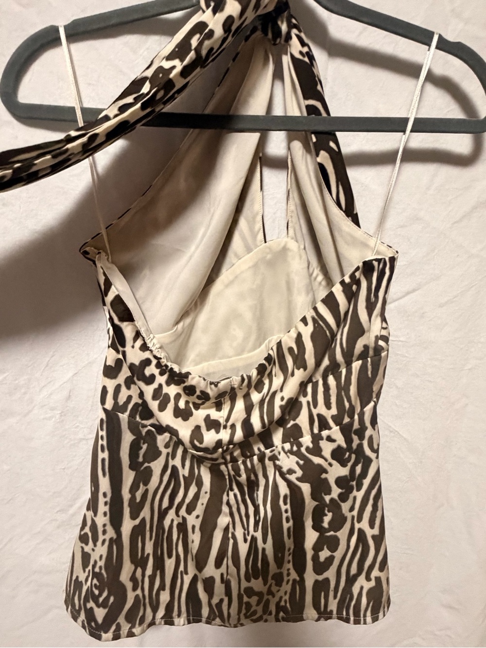 Banana Republic Brown and Cream Animal-Print Halter Camisole - Picture 6 of 6